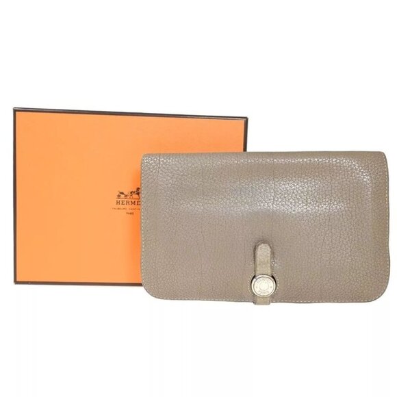 Hermes Dogon GM Togo Bicolor Beige Silver Hardware Stamped M Long